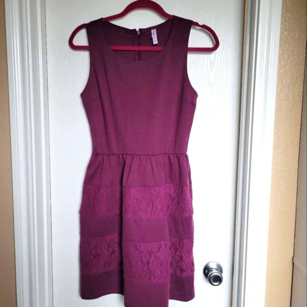 Purple and Lace Mini Dress